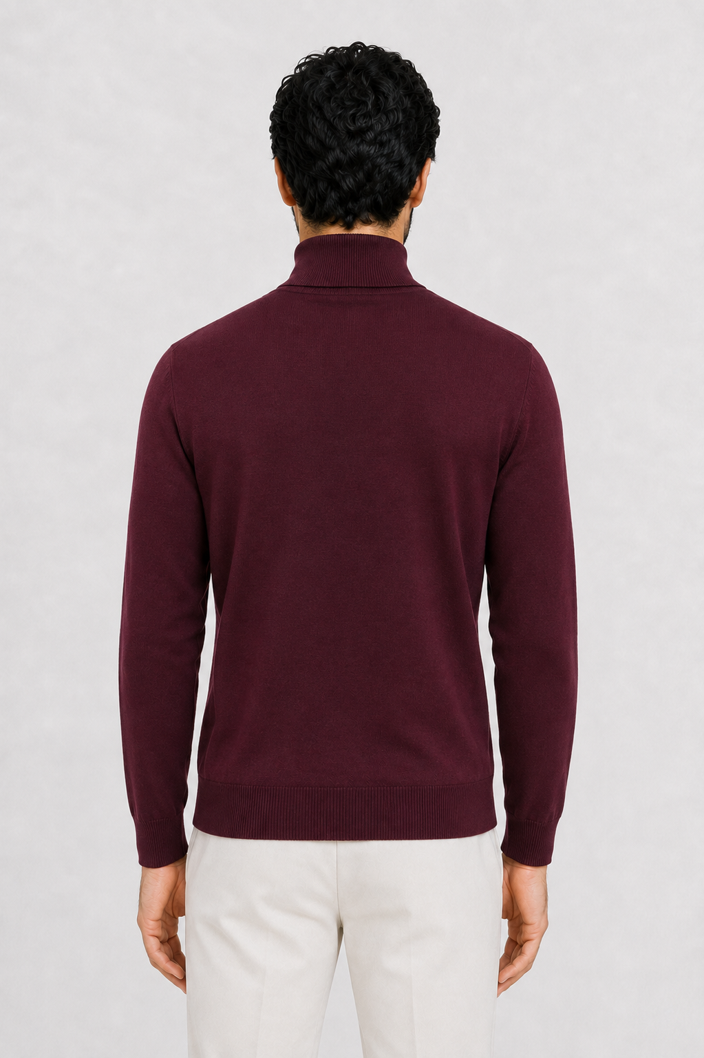 Camisola de Gola Alta Bordeaux
