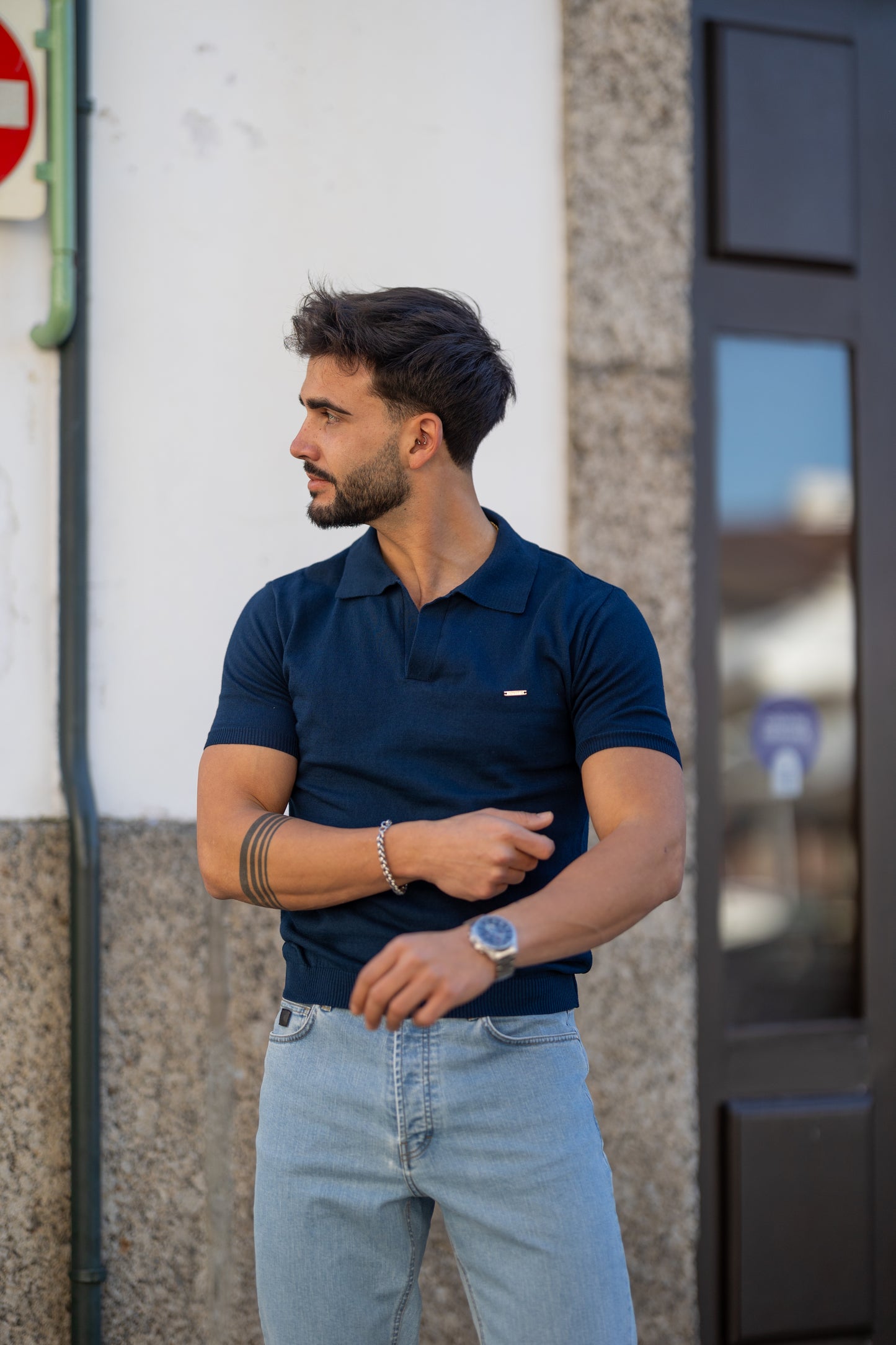 STRUCTURED KNIT POLO SHIRT