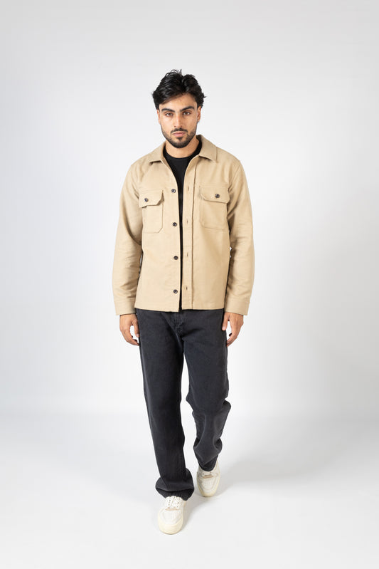 SOBRECAMISA COM BOLSOS CAMEL