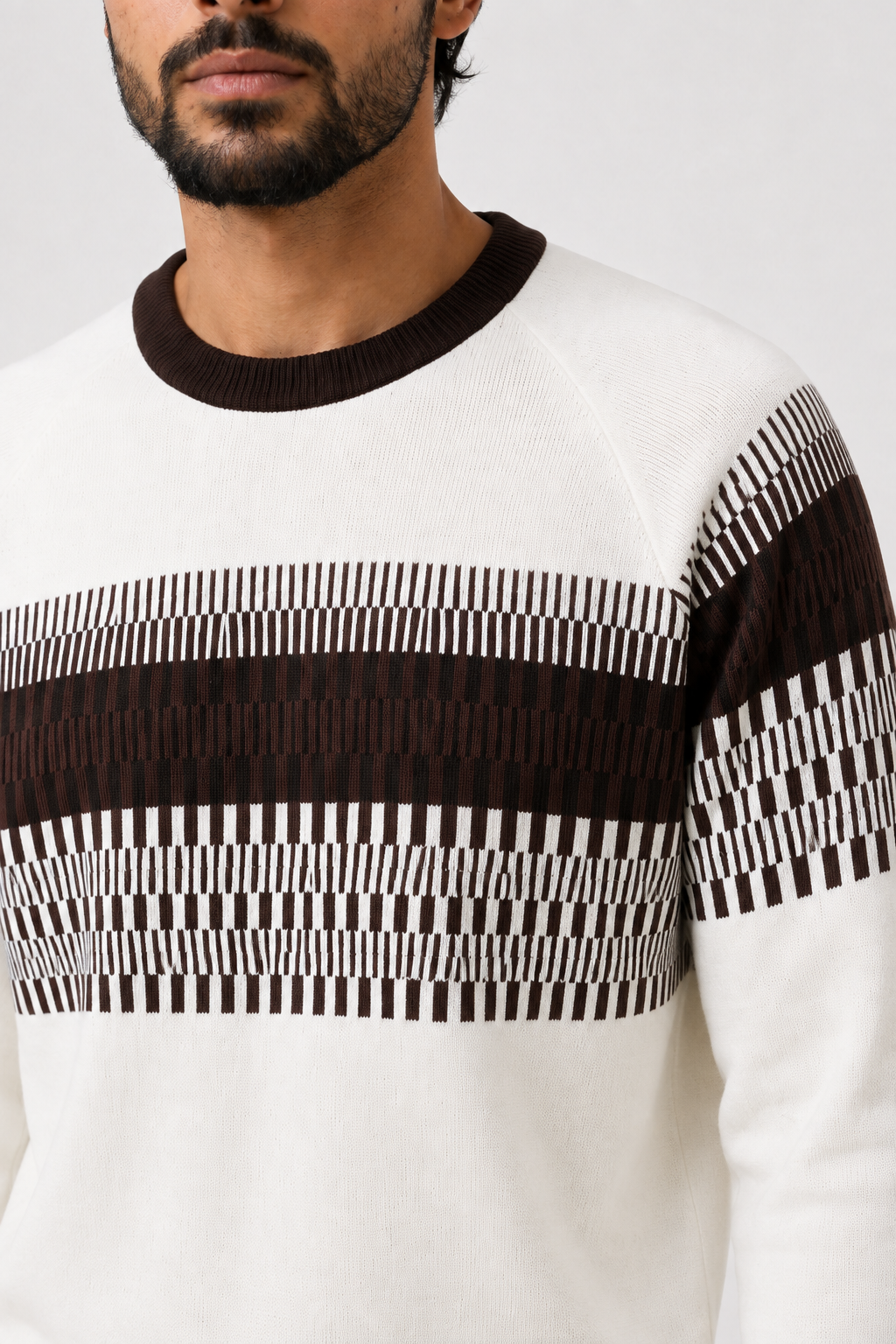 Camisola de Malha com Padrão Geométrico