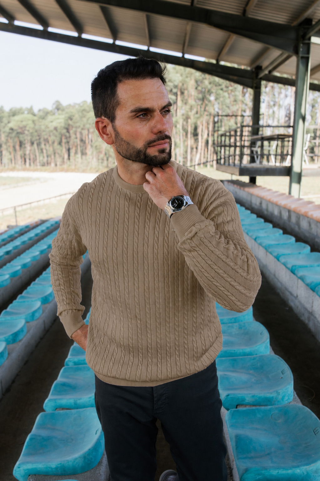 Camisola de Gola Redonda com Tranças