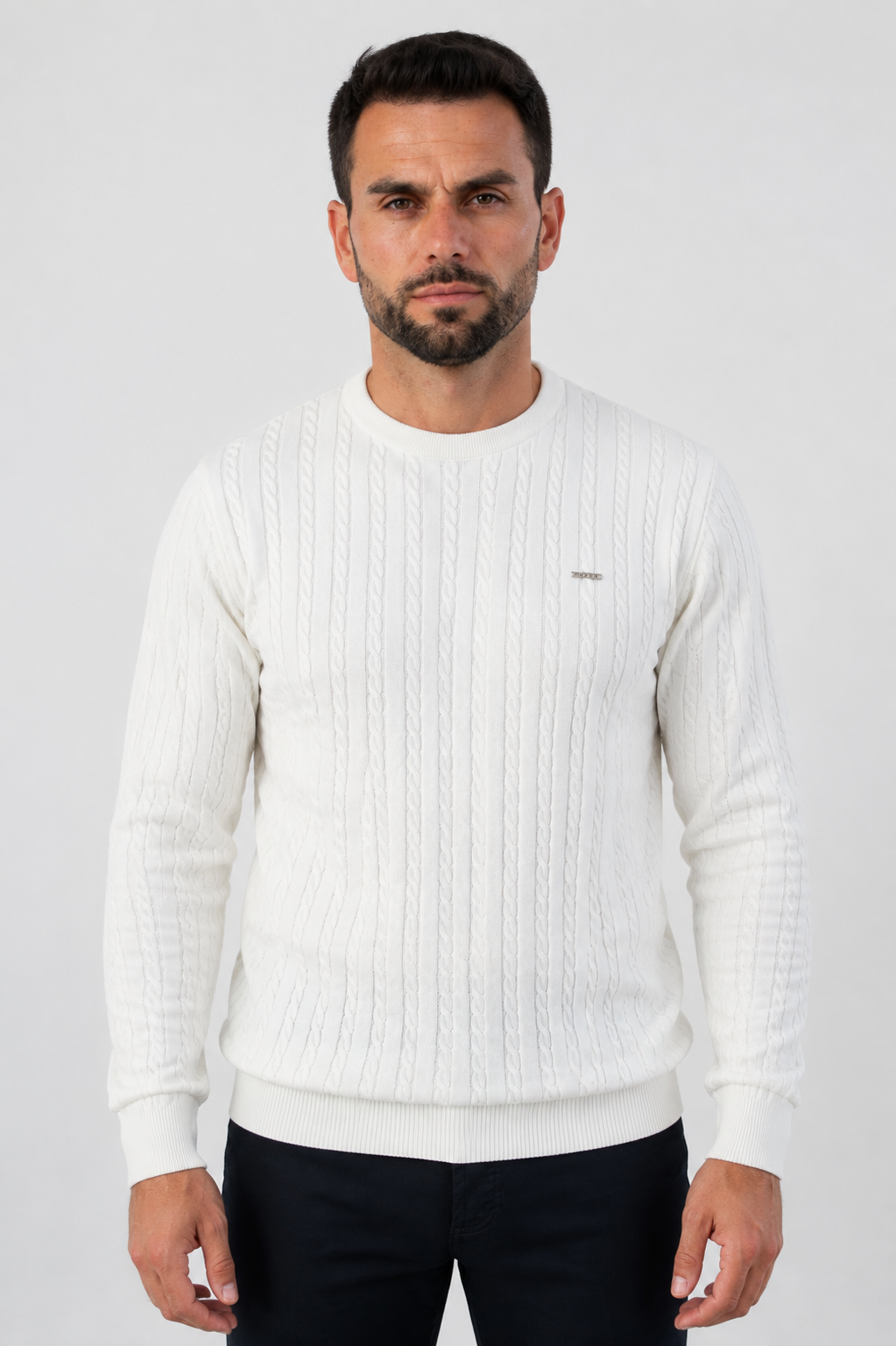 Camisola de Gola Redonda com Tranças