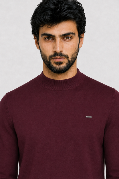 Camisola Meia Gola - Bordeaux
