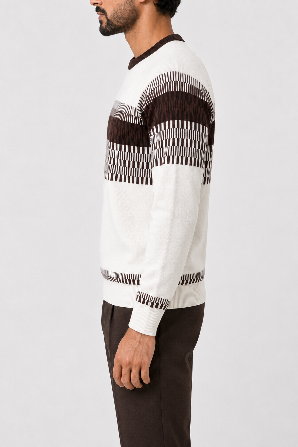 Camisola de Malha com Padrão Geométrico