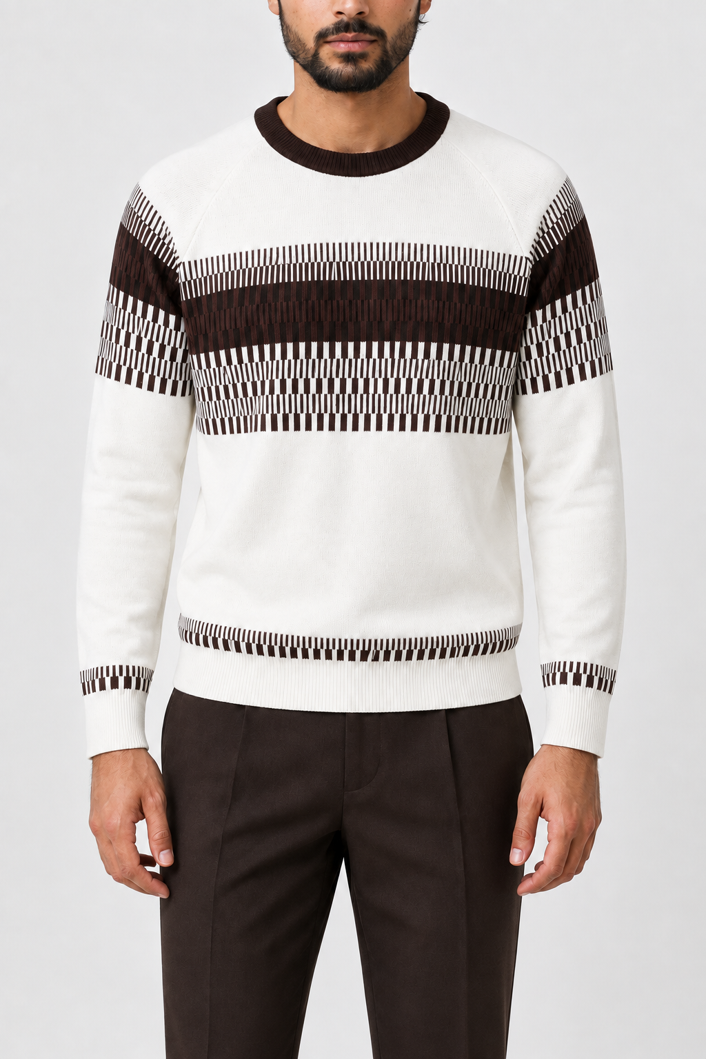 Camisola de Malha com Padrão Geométrico